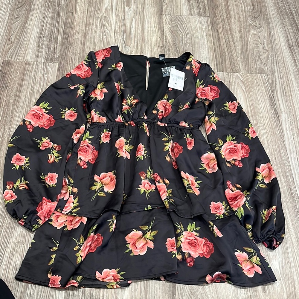 Floral silky dress
